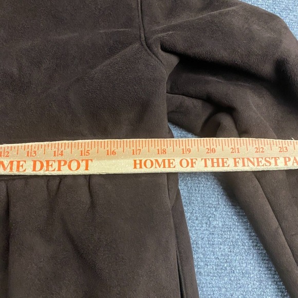 Calvin Klein Jacket Women's‎ Small Brown Suede Full Zip Faux Fur Lined Polyester - Picture 6 of 9